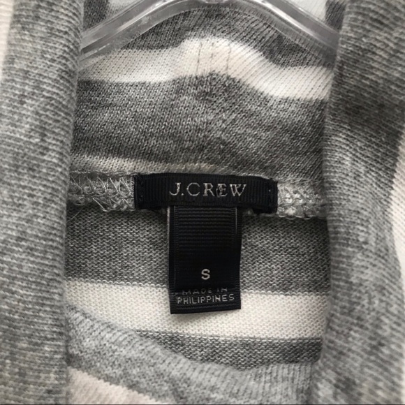 3/$20 J Crew striped turtleneck top gray white - Picture 3 of 8